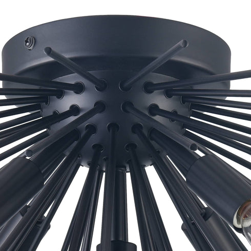 Indsutrial Sputnik Flush Mount Ceiling Light Black Light Fixture